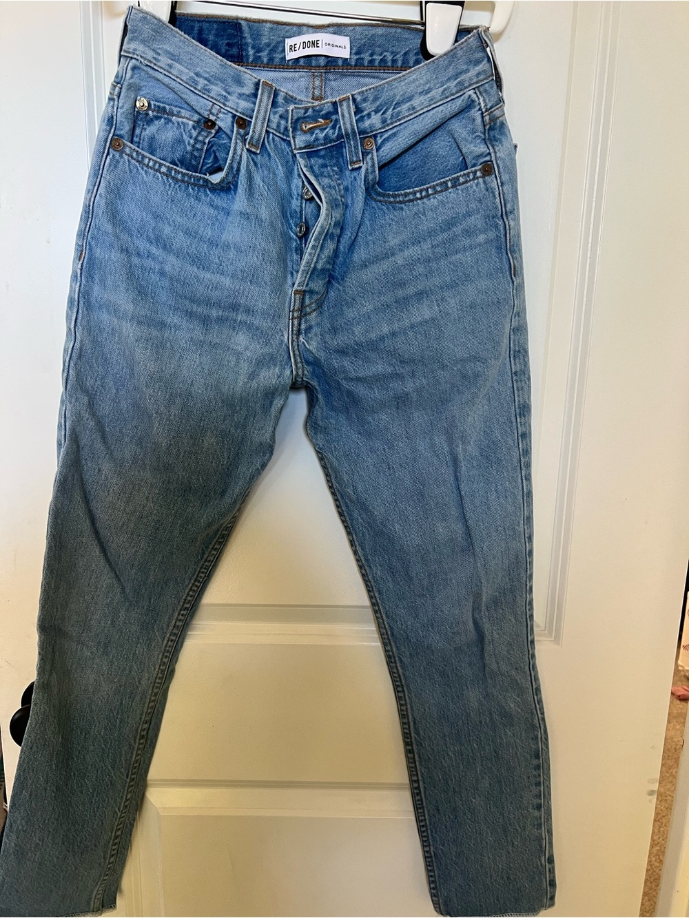 Re/Done Light Blue Slim Straight Jeans